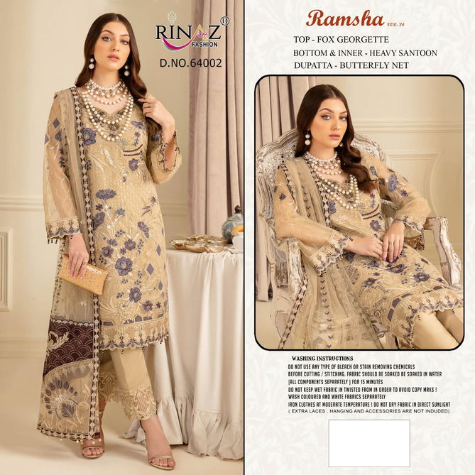 Rinaz Ramsha Vol 24 Wholesale Georgette Pakistani Suit Catalog